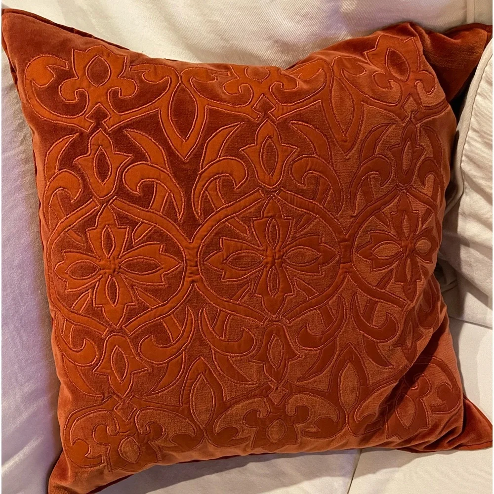 Restoration Hardware Rust Throw Pillows 20” (2)